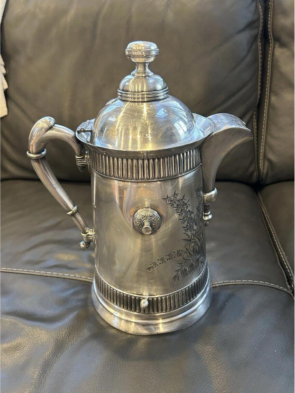 Antique 1800's Silver Plate PAIRPOINT Lemonade Water Pitcher